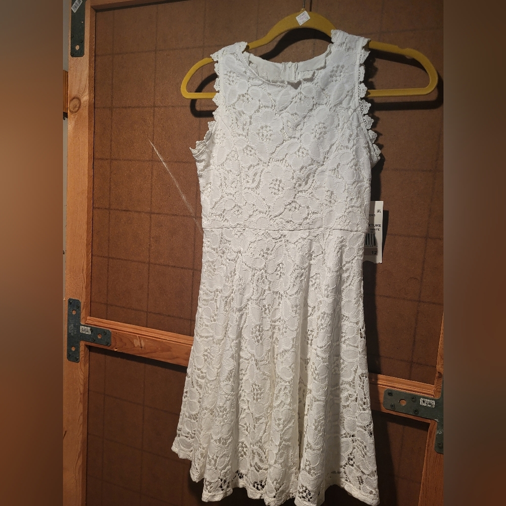 Rare Editions White Lace Kids Dress